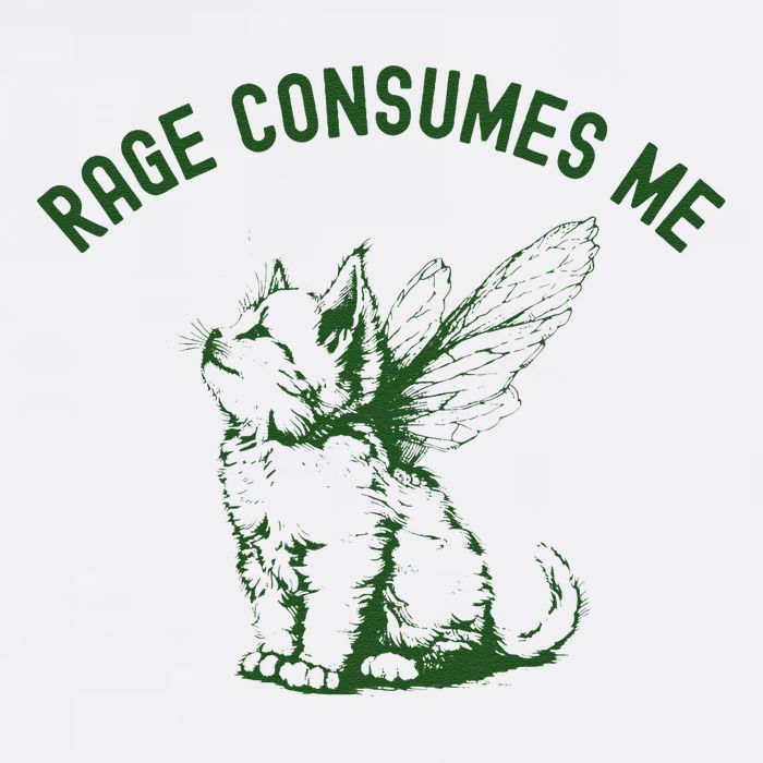 Cat Rage Consumes Me Garment-Dyed Sweatshirt