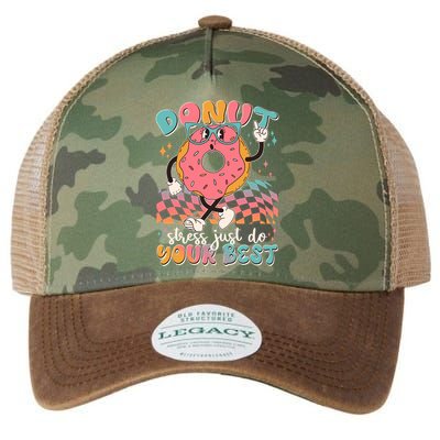 Cute Retro Cartoon Donut Stress Just Do Your Best Legacy Tie Dye Trucker Hat