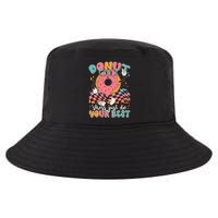 Cute Retro Cartoon Donut Stress Just Do Your Best Cool Comfort Performance Bucket Hat