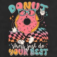 Cute Retro Cartoon Donut Stress Just Do Your Best 15oz Campfire Ceramic Mug
