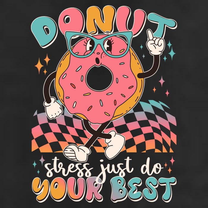 Cute Retro Cartoon Donut Stress Just Do Your Best 15oz Campfire Ceramic Mug
