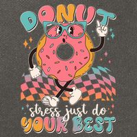 Cute Retro Cartoon Donut Stress Just Do Your Best Cotton Canvas Backpack