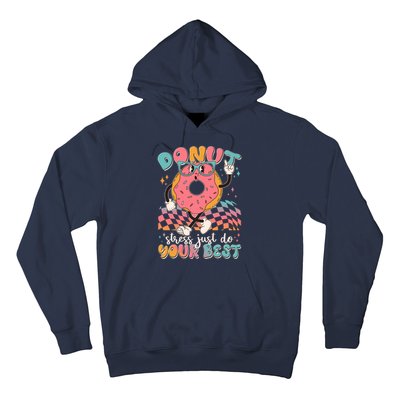 Cute Retro Cartoon Donut Stress Just Do Your Best Hoodie