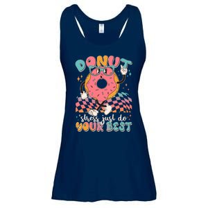 Cute Retro Cartoon Donut Stress Just Do Your Best Ladies Essential Flowy Tank