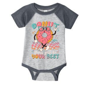 Cute Retro Cartoon Donut Stress Just Do Your Best Infant Baby Jersey Bodysuit