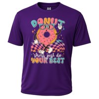 Cute Retro Cartoon Donut Stress Just Do Your Best Cooling Performance Crew T-Shirt