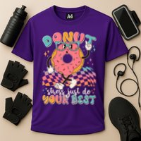 Cute Retro Cartoon Donut Stress Just Do Your Best Cooling Performance Crew T-Shirt