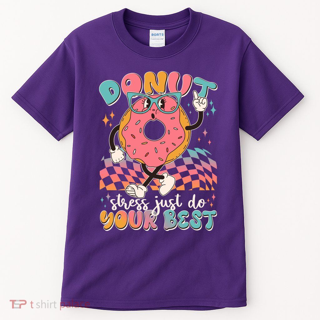 Cute Retro Cartoon Donut Stress Just Do Your Best Tall T-Shirt