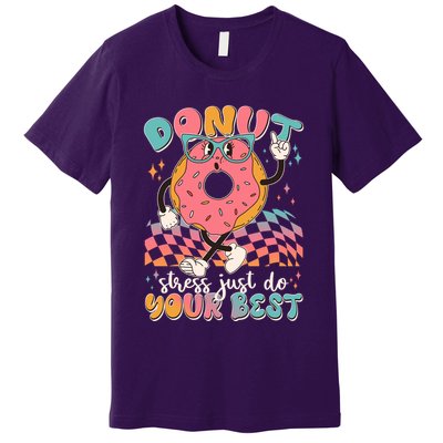 Cute Retro Cartoon Donut Stress Just Do Your Best Premium T-Shirt