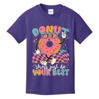 Cute Retro Cartoon Donut Stress Just Do Your Best Kids T-Shirt