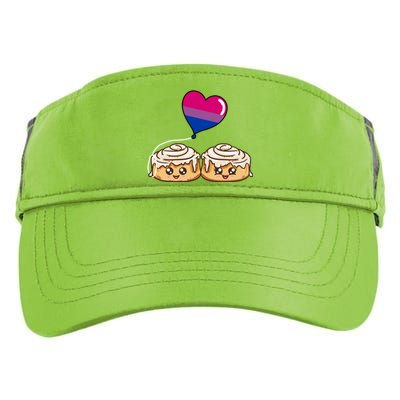 Cinnamon Roll Couple Bisexual Pride Gift Adult Drive Performance Visor