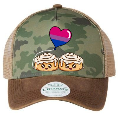 Cinnamon Roll Couple Bisexual Pride Gift Legacy Tie Dye Trucker Hat