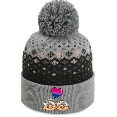 Cinnamon Roll Couple Bisexual Pride Gift The Baniff Cuffed Pom Beanie