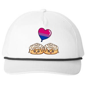 Cinnamon Roll Couple Bisexual Pride Gift Snapback Five-Panel Rope Hat