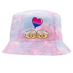 Cinnamon Roll Couple Bisexual Pride Gift Tie-Dyed Bucket Hat