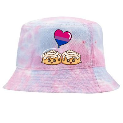 Cinnamon Roll Couple Bisexual Pride Gift Tie-Dyed Bucket Hat