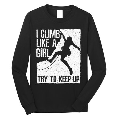 Cool Rock Climbing Design For Women Climb Lovers Long Sleeve Shirt