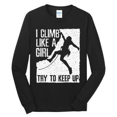 Cool Rock Climbing Design For Women Climb Lovers Tall Long Sleeve T-Shirt