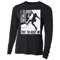 Cool Rock Climbing Design For Women Climb Lovers Cooling Performance Long Sleeve Crew