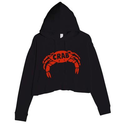 Crab Records Crop Fleece Hoodie