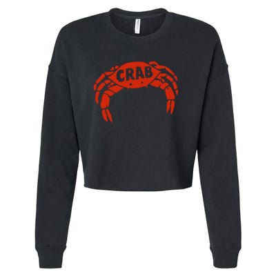 Crab Records Cropped Pullover Crew