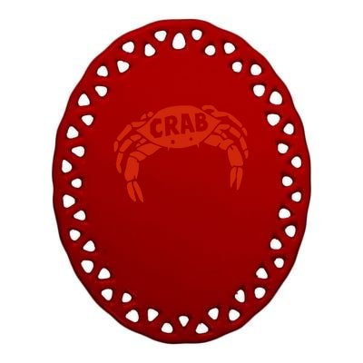 Crab Records Ceramic Oval Ornament