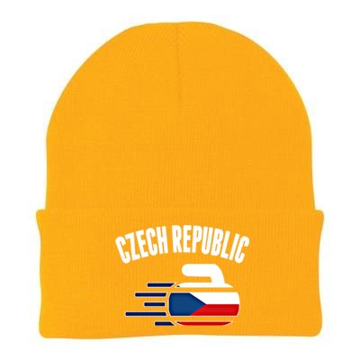 Czech Republic Curling Rock Fans Czech Curlers Winter Sports Cool Gift Knit Cap Winter Beanie