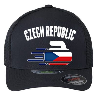 Czech Republic Curling Rock Fans Czech Curlers Winter Sports Cool Gift Flexfit Unipanel Trucker Cap