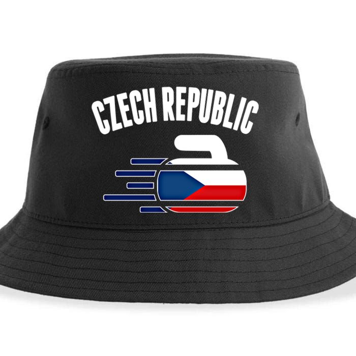 Czech Republic Curling Rock Fans Czech Curlers Winter Sports Cool Gift Sustainable Bucket Hat