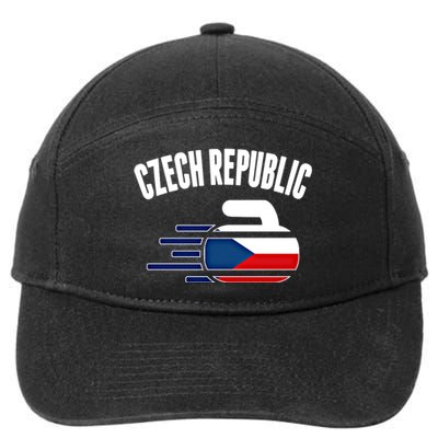 Czech Republic Curling Rock Fans Czech Curlers Winter Sports Cool Gift 7-Panel Snapback Hat