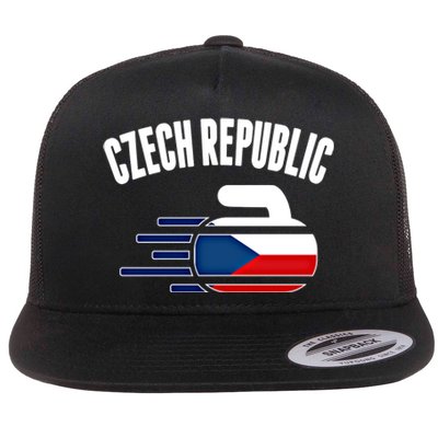 Czech Republic Curling Rock Fans Czech Curlers Winter Sports Cool Gift Flat Bill Trucker Hat