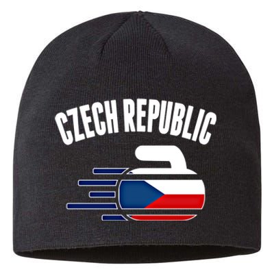 Czech Republic Curling Rock Fans Czech Curlers Winter Sports Cool Gift Sustainable Beanie