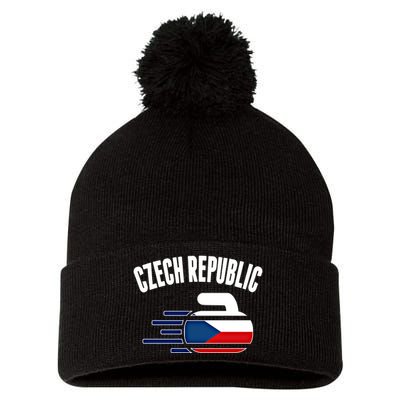 Czech Republic Curling Rock Fans Czech Curlers Winter Sports Cool Gift Pom Pom 12in Knit Beanie