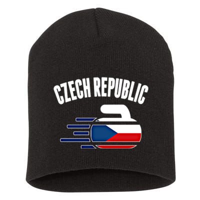 Czech Republic Curling Rock Fans Czech Curlers Winter Sports Cool Gift Short Acrylic Beanie