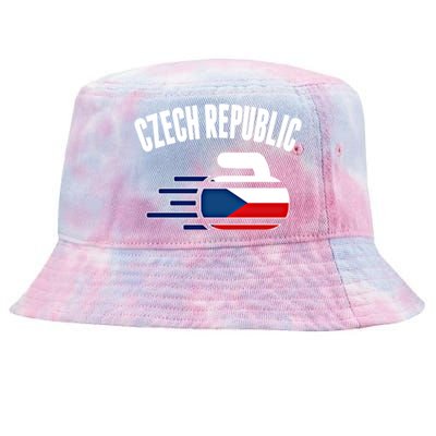 Czech Republic Curling Rock Fans Czech Curlers Winter Sports Cool Gift Tie-Dyed Bucket Hat