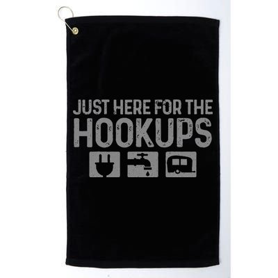 Camping RV Caravan Motorhome Just Here For The Hookups Funny Golf Towel