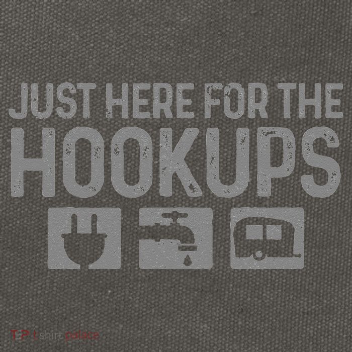 Camping RV Caravan Motorhome Just Here For The Hookups Funny Cotton Canvas Backpack