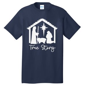 Christian Religious Christmas Nativity Scene True Story Tall T-Shirt