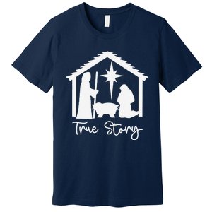 Christian Religious Christmas Nativity Scene True Story Premium T-Shirt