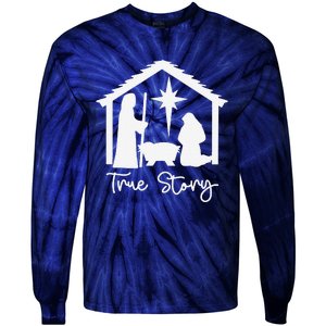 Christian Religious Christmas Nativity Scene True Story Tie-Dye Long Sleeve Shirt