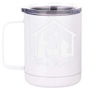 Christian Religious Christmas Nativity Scene True Story 12 oz Stainless Steel Tumbler Cup