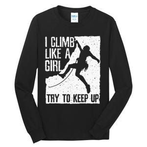 Cool Rock Climbing Design For Women Kids Climb Lovers Tall Long Sleeve T-Shirt