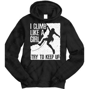 Cool Rock Climbing Design For Women Kids Climb Lovers Tie Dye Hoodie