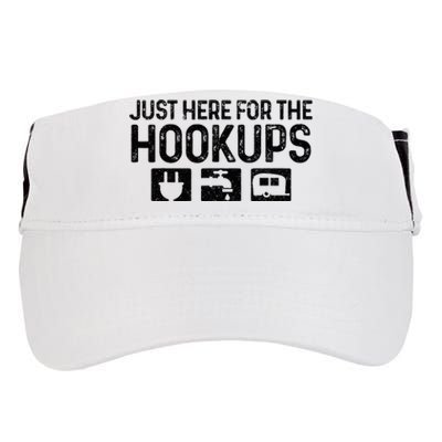 Camping Rv Caravan Motorhome Just Here For The Hookups Funny Adult Drive Performance Visor