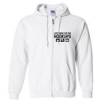 Camping Rv Caravan Motorhome Just Here For The Hookups Funny Full Zip Hoodie