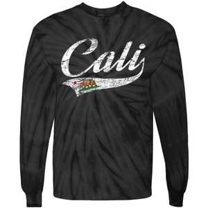 California Republic Ca Distressed Design Cali Classic Tie-Dye Long Sleeve Shirt