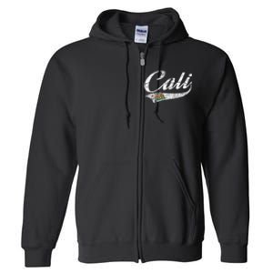 California Republic Ca Distressed Design Cali Classic Full Zip Hoodie