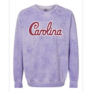 Carolina Retro Cursive Black Colorblast Crewneck Sweatshirt