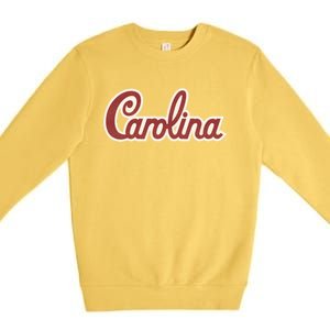 Carolina Retro Cursive Black Premium Crewneck Sweatshirt