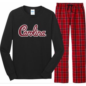 Carolina Retro Cursive Black Long Sleeve Pajama Set